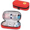 CURMIO Borsa da trasporto in Epipen isolata, borsa portatile per medicinali per 2 EpiPen, Auvi-Q, siringhe, fiale, spray nasale, casa e viaggio, Rosso