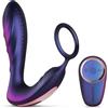 Hueman Black Hole Vibratore Anale con Cockring, Vibratore Anale con Telecomando Wireless, Stimolazione della Prostata e un'Erezione dura e Lunga, Lunghezza Inseribile 11cm, Viola