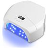 Kixolo Lampada UV‑LED unghie 298W 72 LED sensore automatico base smontabile | lampada UV unghie gel professionale, 72 LED, 4 impostazioni del timer: 10/30/60/99 secondi, il pavimento è rimovibile.