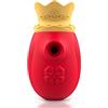 INTENSE Mr. King Vibratore Succhia Clitoride Donna, con Lingua, Stimolatore Capezzoli, Impermeabile Rosso