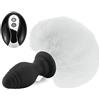 CIONIC Plug anale Telecomando senza fili Coda Vibratore anale Vibrante Butt Plug Dilatatore ano Vibrante Butt Plug in metallo Coda anale (bianco)