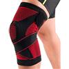 Kuangmi ginocchiera con molla Supporto silicon-ring bendaggio regolabile stabilizzatore per tipi di sport ad alta intensità e exercises-knitting traspirante, Black