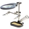 n.d. REGGI SCHEDA ELETTRONICA IN METALLO PER SALDATURE DI PRECISIONE CON LENTE DI INGRANDIMENTO, ILLUMINAZIONE LED E SUPPORTO SALDATORE