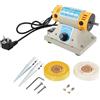 Jiawu Lucidatrice Smerigliatrice Elettrica per Tornio 220V 350W con Spina Europea per la Lavorazione Dentale del Legno di Gioielli, Motore da Banco 0-10000 Giri/min con Alloggiamento Antipolvere,