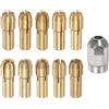Generic 11 mandrini in ottone da 0,5-3,2 mm, M8, mini smerigliatrice elettrica, cambio rapido, set di punte per utensili rotanti, diametro del gambo 4,8 mm