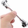 Generic Mini chiave a cricchetto a doppia testa, regolabile, compatto, strumento per stringere e allentare rapidamente le viti