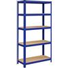 SONGMICS 40 x 90 x 180 cm, Robusto Scaffale in Metallo a 5 Ripiani Senza Bullone, in Acciaio Verniciato a Polvere, per Carichi Pesanti, Regge fino a 875 kg, Blu GLR40Q