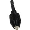 Zerodeko Mandrino per Trapano senza Chiave 0,3-6,0mm con Asta 6,35 MM | Lega di Alluminio Nera, Blocca le Punte con Presa Stabile, per Casa e Utensili Compatibili