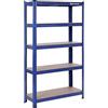 SONGMICS 30 x 75 x 150 cm, Robusto Scaffale in Metallo a 5 Ripiani Senza Bullone, in Acciaio Verniciato a Polvere, per Carichi Pesanti, Regge fino a 650 kg, Blu GLR30Q