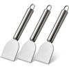 Generic Confezione da 3 raschietti per la pulizia in acciaio inox, per rimuovere i residui per piani cottura, padelle, superfici del bagno e attività di cura dell'auto, 16,5 x 4,3 cm