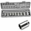 Qianly 28 Pezzi Set di Chiavi Cricchetto Cromato Set di Chiavi a Portatile Kit Attrezzi Meccanici con Valigetta per Automobilisti, 22MM