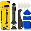 Generic Set di 9 strumenti per sigillatura in silicone, 3 in 1, strumento di finitura sigillante per rimuovere la malta, raschietto per rimuovere la colla di vetro, raschietto angolare per bagno, cucina