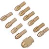 Hemobllo 11 Pezzi Mandrino a Pinza per Utensile Rotante, Set 1 Dado in Rame e 10 Inserti, Oro, per Progetti di Incisione e Fai, Confezione Blister