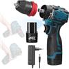 Hancaner Utensile Elettrico 18 V 2 in 1, Cacciavite Elettrico e Trapano con Motore Brushless con Coppia di 20 Nm, Luce LED, 2 modalità di velocità, per Installazione Mobili (Spina UE da batterie)