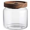Upstore Barattolo in vetro per alimenti 250ml contenitore in vetro trasparente con chiusura ermetica in legno di acacia contenitore per cibo da cucina caffè tè spezie zucchero biscotti noci snack e caramelle