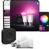 Philips Hue WCA 9W E27 Color Smart Bulb Pro Starter Set di 2 (Bridge Pro v3 incluso)