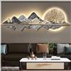 HTYUKFDG Pittura Decorativa da Parete 3D LED Scultura Murale Orientale Tradizionale con Pittura Murale Illuminata Leggera con Lampada da Parete di Montagna e Albero per il Salone Studio