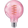 Philips Lampadina LED Globo Filamento, Equivalente a 25W, Attacco E27, Luce Bianca Calda, Dimmerabile, Pink