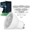 V-TAC 6x Lampadine LED GU10 6W (Equivalenti a 60W) - Chip SAMSUNG - 445 Lumen - Alta Luminosità - Faretto Led GU10 per Massima Efficienza e Risparmio Energetico - Lampadina Luce Fredda 6400K