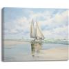 PIY PAINTING Stampa su tela Pittura a olio Paesaggio, Quadro su Tela di Barca a vela, Quadri Moderni, Poster Arte Quadri per Soggiorno Bagno Ufficio, regalo di compleanno, Cornice Incorporata 40x30cm