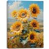 PIY PAINTING Quadro su Tela Girasole elegante Immagini Stampe su tela Quadro Fiori in fiore, Quadri Moderni Poster e Stampe per Bagno Cucina Soggiorno 30x40cm Incorniciato Facile da Appendere
