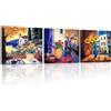 PIY PAINTING 3 Parties Astratto Quadro Su Tela Paesaggio Colorato e Floreale, Quadri Moderni Soggiorno Con Cornice, Stampe Da Parete, Quadro Camera Da Letto, Poster Da Parete Per Cucina 30x30 cm
