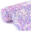 DazzWed Tessuto con paillettes a forma di sirena, 1 yards 93 x 130 cm, rete glitterata da 5 mm, perfetta per abiti da sposa, creazione di abiti, fai da te e cucito, viola