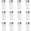QUUPY Mini bottiglie di vetro trasparente con tappo a vite in alluminio, 12 pz., 10 ml, flaconi campione, piccoli contenitori per messaggi, bomboniere, decorazioni
