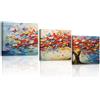 PIY PAINTING Arte Murale Su Tela, Albero Della Vita Quadro Su Tela, Quadri d'Arte Astratta, Facile Da Appendere Per Camera Da Letto Soggiorno Caffè Studio Di Yoga e La Cucina, 3x30x30 cm