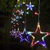 SALCAR 2m Tenda Luminosa Natale Esterno, 138 LED Decorazioni Natalizie Interno con 12 Stelle, Luci Natale Stelle Luminosa con 8 modalità e funzione di memoria, Colorate