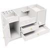 XIAYUHE Organizzatore per trucco, organizer per cosmetici in PVC con 2 cassetti e una porta da 45 x 19 x 27 cm, colore bianco, ampiamente utilizzato in camere da letto, bagni