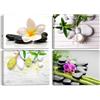 PIY PAINTING 4X Stampe e Quadri su Tela Pittura di Bambù dell'Orchidea Immagine Spa Yoga Fotografia con Cornice Murale Tela Wall Art Home Decor Cucina Regalo di Anniversario 30x40cm