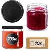 KADAX Set di 10 barattoli in vetro 200ml Ø66 - tappo a vite ermetico, lavabili in lavastoviglie, per marmellate, miele, conserve e spezie