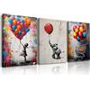 PIY PAINTING Tela Arte Murale Graffiti, Arte Murale Su Tela Con Palloncini, Stampe Poster Artistiche Colorate Per Soggiorno Camera Da Letto Ufficio Cucina Decorazione Murale, 3x30x40 cm/90x40 cm