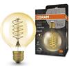 OSRAM Lampada a LED Vintage 1906 tinta dorata, 7W, 600 libbre, forma a sfera presa da 80 mm di diametro e E27, bianca calda, filamento a spirale, dimmerabile, fino a 15.000 ore di durata della vita