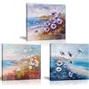 PIY PAINTING 3pcs Stampe Da Parete Estetica Seacoast e Floreale Quadretti Da Parete Quadro Decorazione Murale Gatto Fiori Colorati Quadro Soggiorno Canvas Quadri Per Camera Da Letto Corridoio 30x30cm