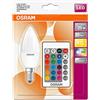 Osram LED Lampada Star + Classic B RGBW, a Forma di Candela con Attacco E14, Dimmerabile e Controllo del Colore tramite Telecomando, Sostituisce 25 watt, Bianco Caldo, 2700 Kelvin, Confezione da 1