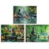 PIY PAINTING Stampa Su Tela Religiosa, Tempio Zen Su Tela, Buddha Immagini Per Corridoio Ingresso Hotel Decorazione Murale, Cornice Interna, 3 Pezzi 30x40 cm (90x40 cm)
