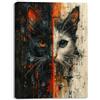 PIY PAINTING Stampe Su Tela Gatto, Astratto Di Pittura Murale, Poster Murale Nero Bianco Rosso, Decorazioni Murali Su Tela Per Camera Da Letto Soggiorno Dormitorio Cucina, 30X40 CM