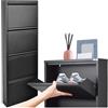 StarMart Scarpiera Salvaspazio Slim Nera (4 Ante 12 Paia, Nessun Montaggio) Struttura in Metallo Resistente (No plastica, Tessuto, or Legno), per Interni/Esterni, Scarpe/Stivali, Garanzia 15 Anni