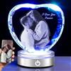Emoragifou Cornice Foto 3D Personalizzata, Foto in Cristallo con Incisione Laser, Regalo Personalizzato per Anniversario per Donna Uomo Fidanzato Fidanzata, Regali di Compleanno per Lui e Lei