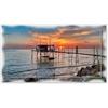 Lupia - Quadro moderno su Tela con Cornice stampata NEWEXT 75x135 cm, paesaggi localismi italiani, per casa soggiorno capezzale camera da letto hotel ufficio, PESCARA COSTA TRABOCCO ALBA