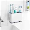 Furkoazki Portaspazzolino rimovibile a 5 scomparti, per bagno, montaggio a parete o piedistallo, portaspazzolino elettrico e manuale con divisori rimovibili, set di accessori da bagno per la famiglia