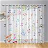 Hiseng 2 Pezzi Tende Voile Trasparente, Decorativi Sheer Tende per Interni per Camera da Letto Finestre Soggiorno Finestra, Semi Trasparente Tenda Leggera (Musica colorata,132x182cm)