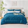 WAVVE Piumone Letto Matrimoniale 450 gr/mq Invernale 135x200 cm - Piumino Caldissimo 200x135 cm, Trapunta 135 x 200 cm in Microfibra Sintetica, Turchese