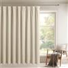 DWCN Set di 1 tenda per isolamento acustico, con fettuccia arricciata, 230 x 200 cm (altezza x larghezza), tenda termica extra larga, oscurante, per porta, soggiorno, camera da letto, colore: beige