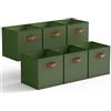 GRANNY SAYS Cubi portaoggetti scaffale, confezione da 6 scatole portaoggetti a cubo in tessuto 27x27x27 cm, scatole quadrate per scaffali, cubi contenitori pieghevoli - Verde scuro
