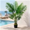 Fairblo Piante Finte da Interno Grande 120 cm Palma Artificiale con 15 Foglies | Albero Finto con Vaso Pianta Finta da Esterno Palma Finta per Ufficio Soggiorno Casa Balcone Decorazioni Interne