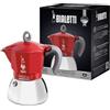 Bialetti Caffettiera Moka Induction, 6 Tazze (280ml), Adatta a Tutti i piani cottura, Design Elegante, Rosso