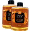 FEI FAN Ricarica Per Diffusore a Bastoncini Refill, Disponibile In Diverse Fragranze Corpose Ed Avvolgenti, Capaci Di Creare Sensazioni Olfattive Uniche 500ml (2 Unità, ARANCIA E CANNELLA)